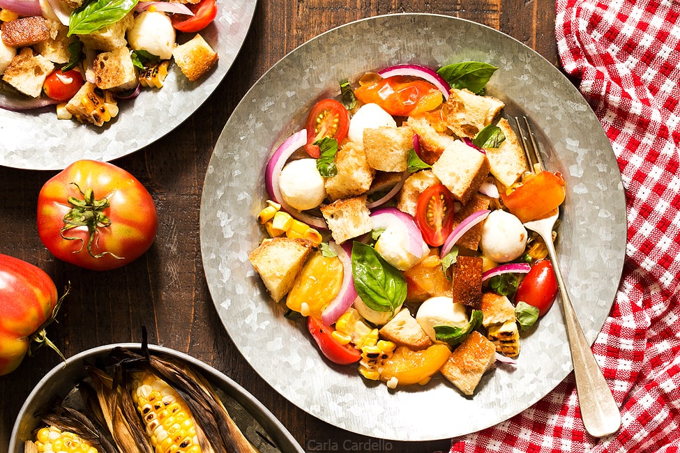 Salade Panzanella au Maïs Grillé – Fait Maison en Cuisine