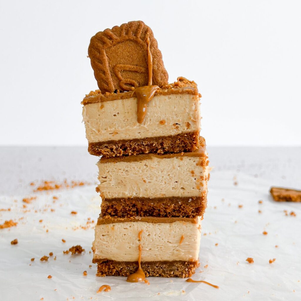 Barres de Cheesecake Biscoff sans cuisson