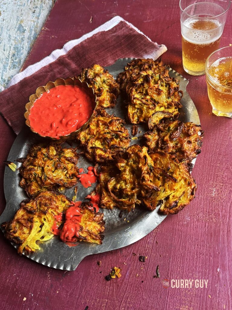 Bhajis d’oignons à la friteuse à air | Pakoras d’oignons sans friture